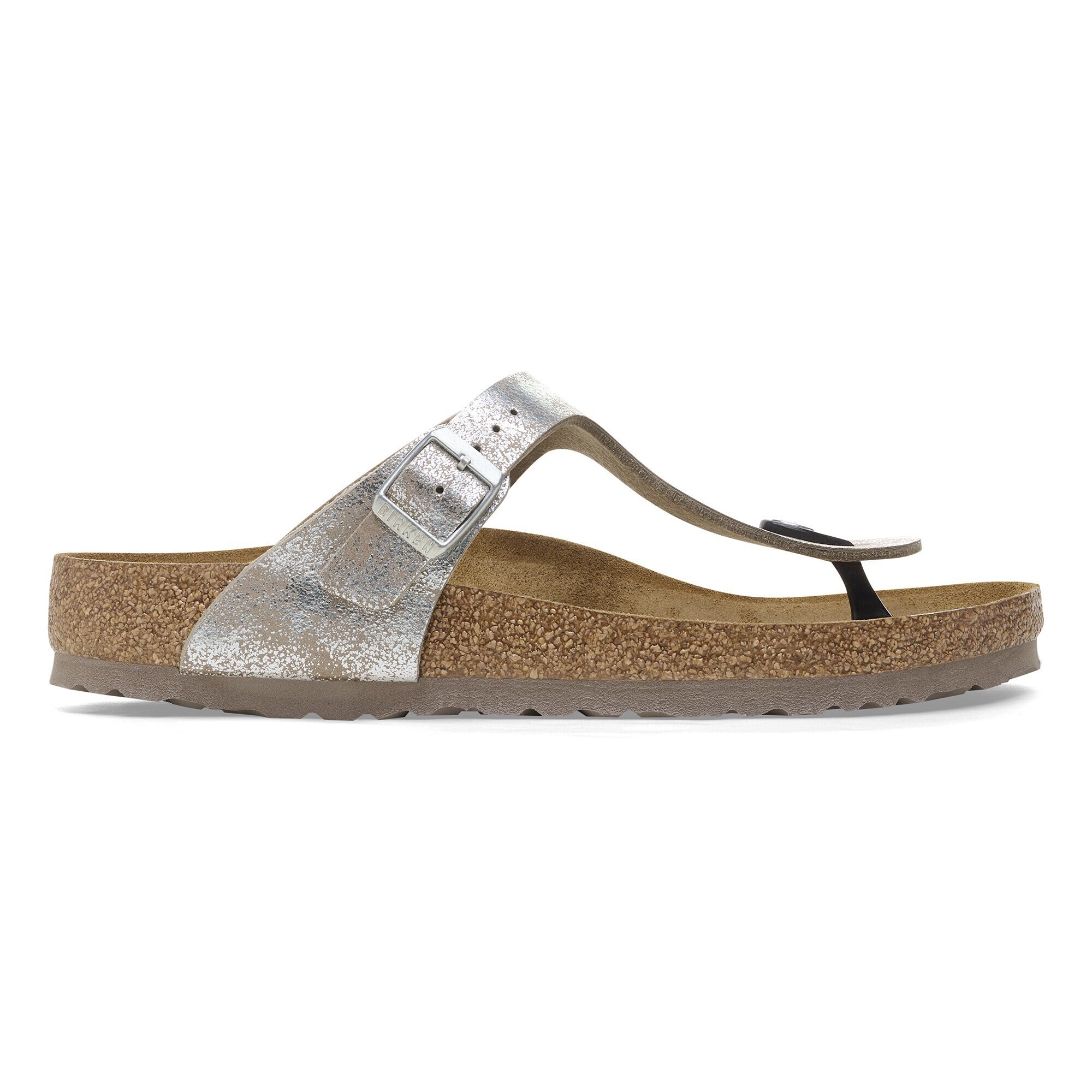 Gizeh Soft Footbed Leather Metallic Silver | BIRKENSTOCK
