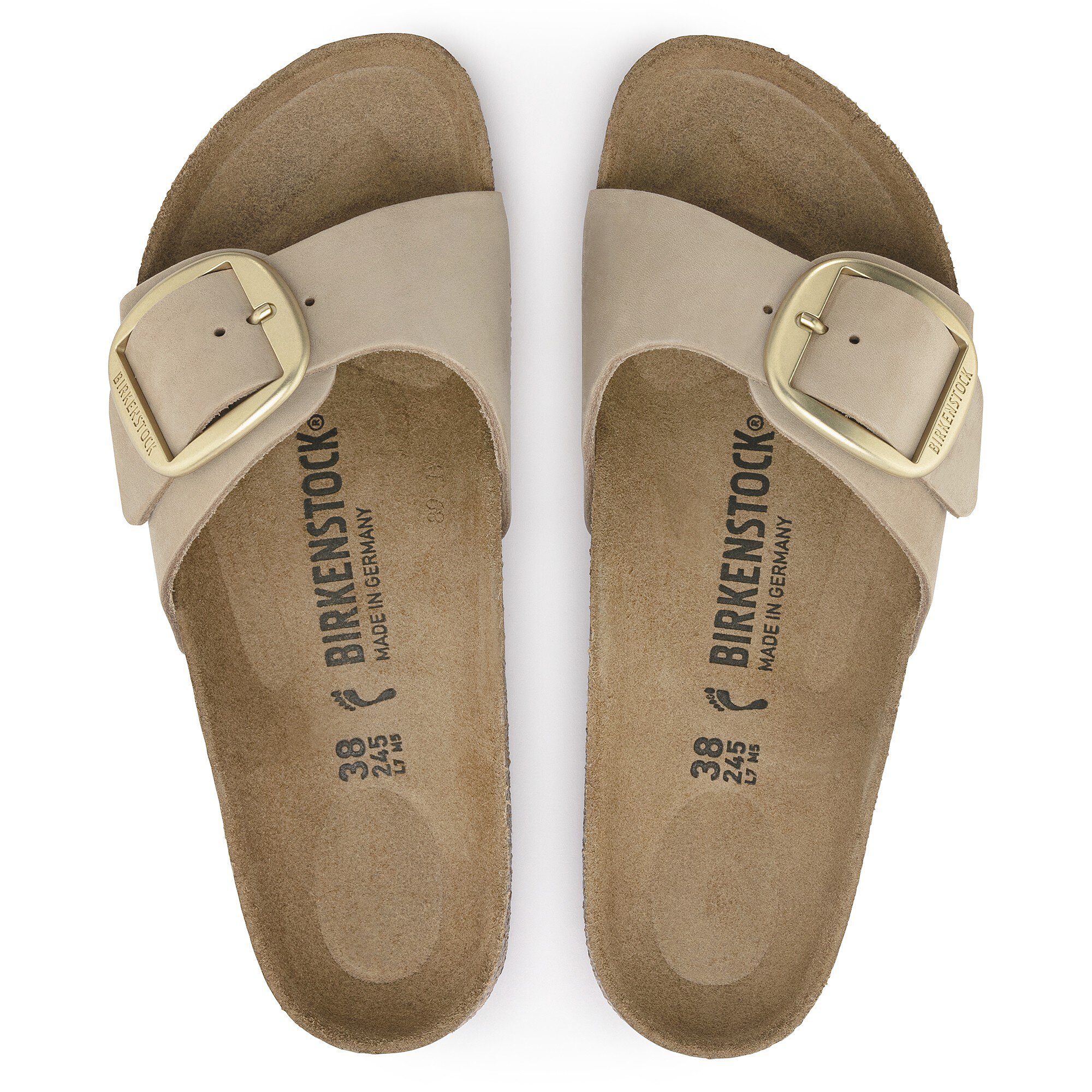 Madrid Big Buckle Natural Leather Nubuck