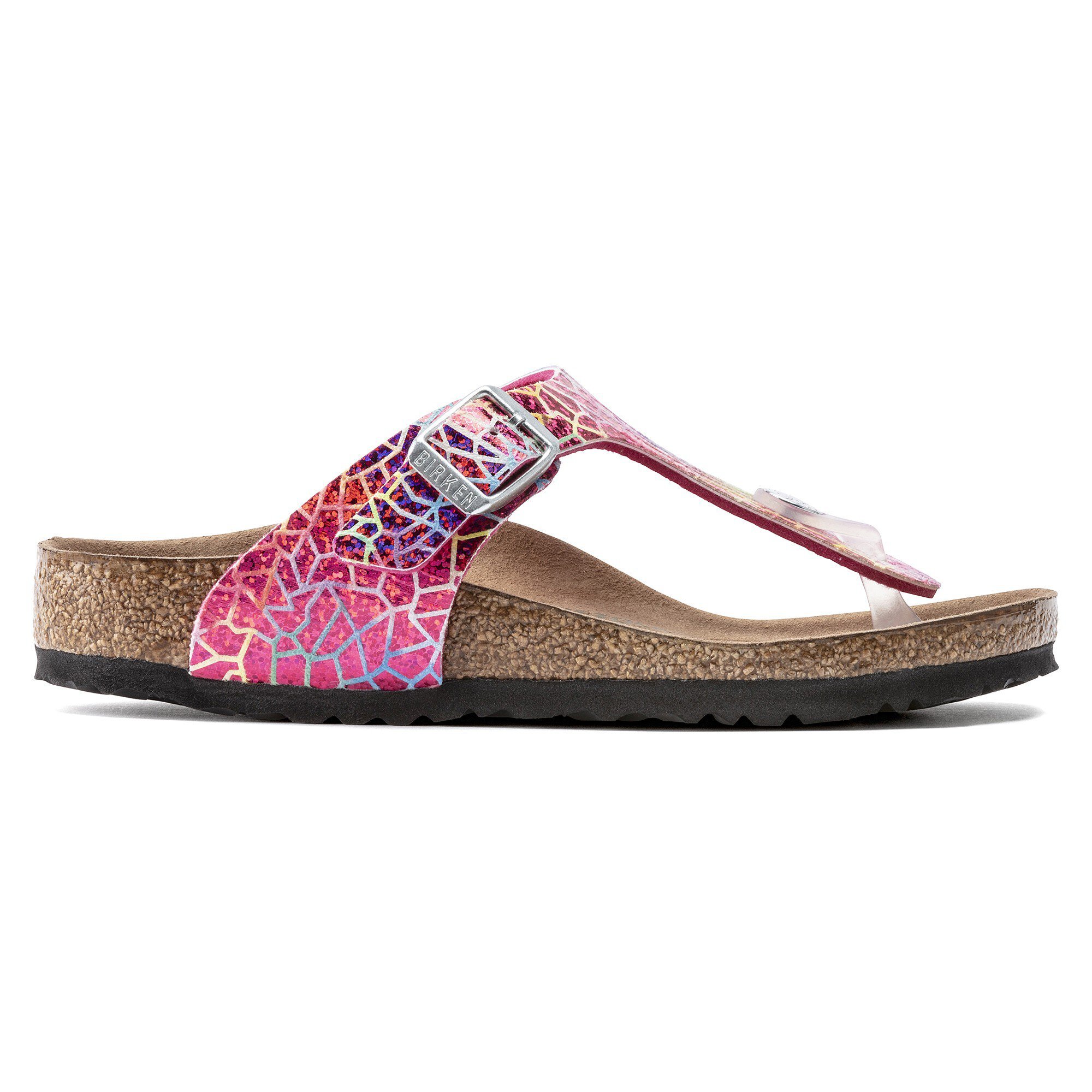 Knoglemarv Disciplinære sten Gizeh Kids Vegan Micro Fibre Flashy Hologram Pink | BIRKENSTOCK