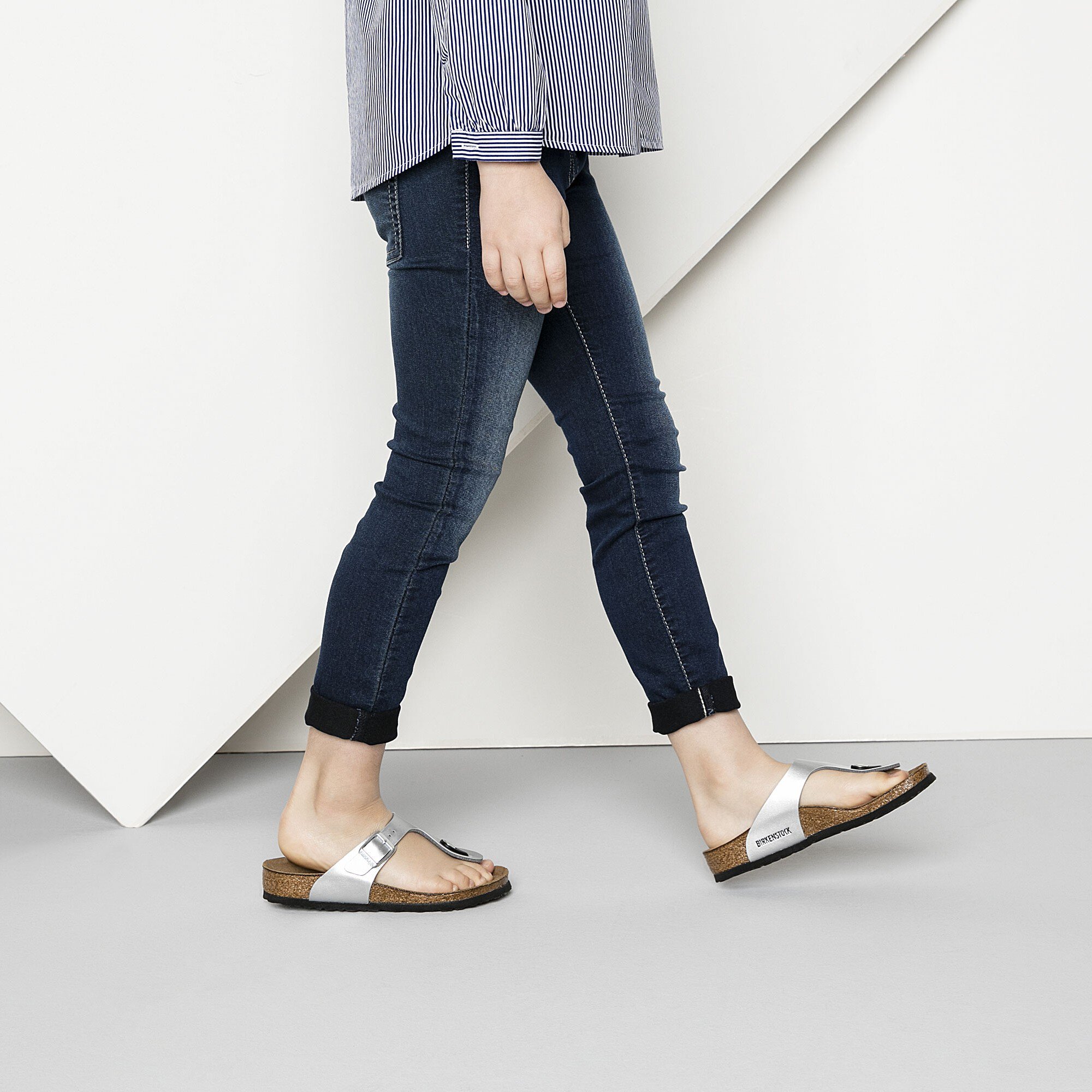 Gizeh Kids Birko Flor Silver BIRKENSTOCK