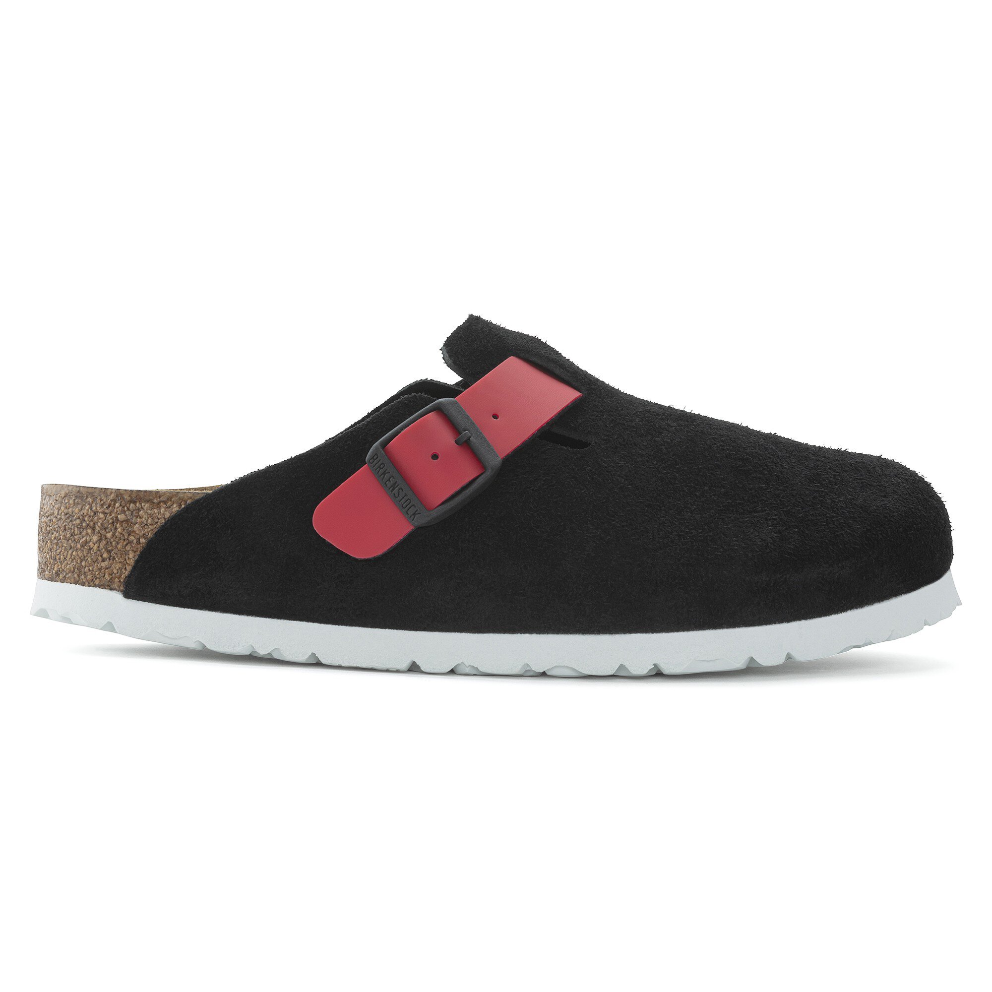 Boston Suede Leather/Birko-Flor Black / Active red | BIRKENSTOCK