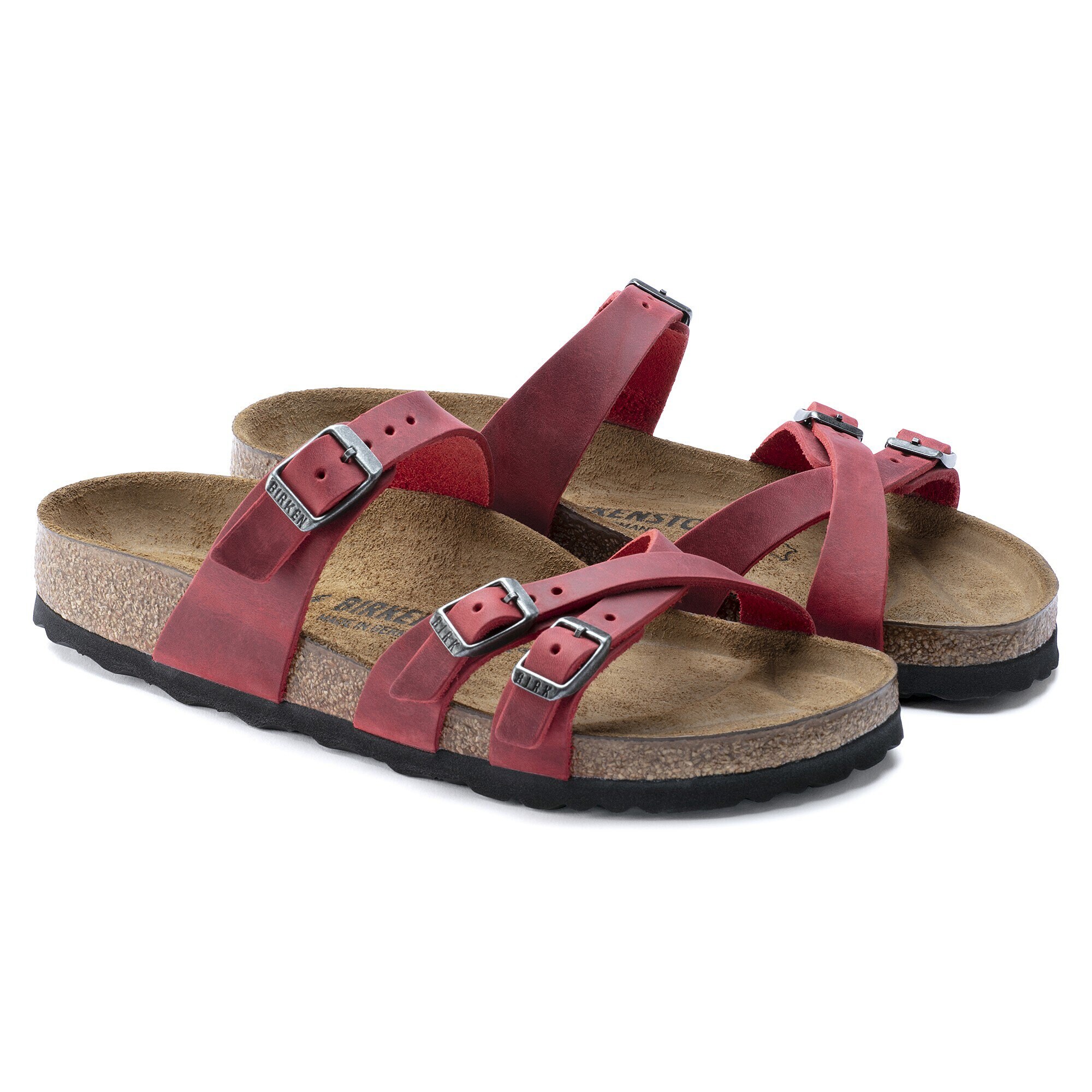 birkenstock red leather